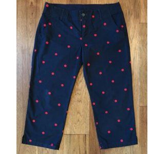 Abercrombie & Fitch Blue & Red Polka Dot Capris 4